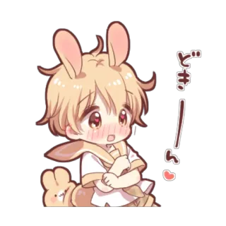 😊 どき！ กระต่าย, อนิเมะ, น่ารัก, คาวาอิ, สติกเกอร์, การ์ตูน whatsapp sticker