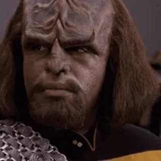 🥳 Worf Star Trek คลิงออน, สตาร์ เทรค, วอร์ฟ, อวกาศ, รายการทีวี telegram sticker