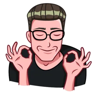 👌 geste OK, geste de la main, positif, dessin animé whatsapp sticker