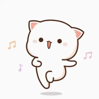 🎈 schattig, kat, dansen, cartoon, kawaii, animatie, blij whatsapp sticker