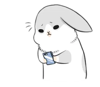 😊 conejo, lindo, animal, teléfono, triste telegram sticker