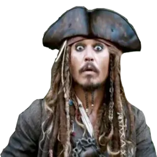 😧 Jack Sparrow Pirates of the Caribbean pirate, film, personnage, johnny depp, jack sparrow, pirates des caraïbes whatsapp sticker