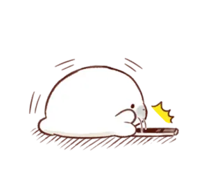 ☹️ dễ thương, nhân vật, động vật, hải cẩu, bàn phím, đánh máy whatsapp sticker