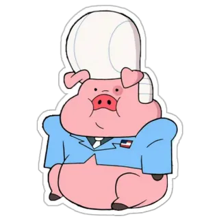 😑 Waddles Gravity Falls pig, cartoon, character, Waddles, Gravity Falls telegram sticker