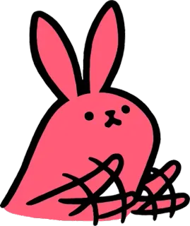 😊 Hase, Cartoon, Tier, Süß, Aufkleber, Rosa, Kaninchen whatsapp sticker