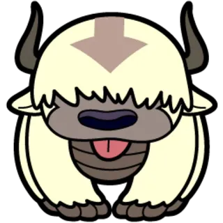 😛 Appa Avatar: The Last Airbender Appa, Avatar, Kartun, Bison terbang, Lucu, Stiker telegram sticker