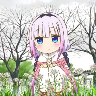 💜 Kanna Kamui Miss Kobayashi's Dragon Maid anime, drago, Kanna, carino, kawaii telegram sticker