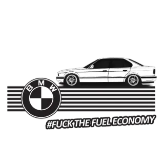 🚗 #FUCK THE FUEL ECONOMY BMW, samochód, zużycie paliwa, obraźliwe, transport telegram sticker