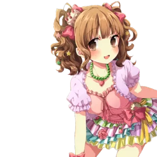 🙂 Anime, Mignon, Fille, Dessin animé, Kawaii, Joyeux telegram sticker
