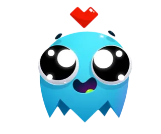 😍 uroczy, serce, niebieski, potwór telegram sticker