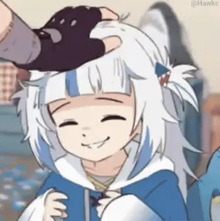 ❤️ Gawr Gura Anime, Gawr Gura, VTuber, Hai-Mädchen, Süß, Kopf tätscheln whatsapp sticker