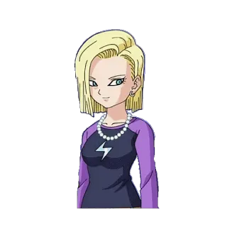 😀 Android 18 Dragon Ball Anime, Cartone animato, Android, Dragon Ball, Femmina, Personaggio telegram sticker