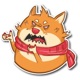 😡 cartoon dog, animal, sticker, dog with scarf, angry, illustration telegram sticker