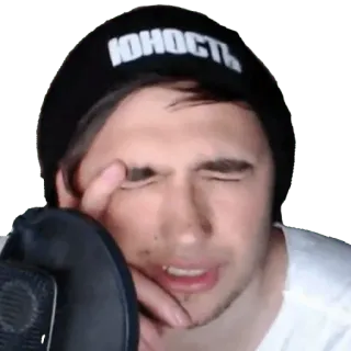 🤦‍♀️ Юность homem, adesivo, retrato, chapéu, russo telegram sticker