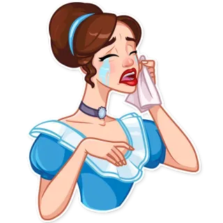 😭 Cinderella pleurer, triste, larme, émotion, dessin animé, femme, cendrillon telegram sticker