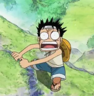 🌊 Monkey D. Luffy One Piece Anime, Manga, Lustig, Cartoon, Schockiert, Pirat telegram sticker