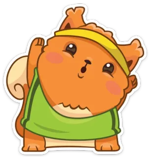 🎽 다람쥐, 만화, 동물, 귀여운, 피트니스, 운동 telegram sticker