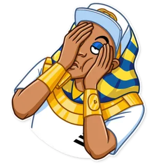 🤦‍♂️ ai cập, pharaoh, facepalm, buồn, thất vọng, khó chịu telegram sticker