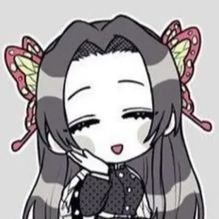 🌸 Kanae Kocho Demon Slayer Anime, Manga, Demon Slayer, Chibi, Jepit rambut kupu-kupu, Kanae Kocho whatsapp sticker