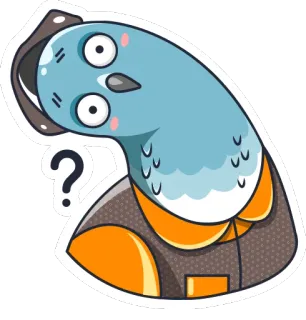 😨 piccione, uccello, domanda, confuso, adesivo, carino, animale telegram sticker