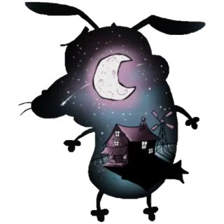 🌚 maison, lune, étoiles, nuit, ciel telegram sticker