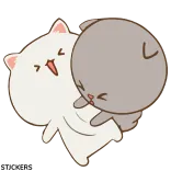 ♥ kucing, berpelukan, imut, kartun, binatang, persahabatan, cinta whatsapp sticker