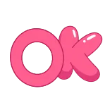 👌 OK OK, ポジティブ, 賛成, はい, ピンク, 承認 whatsapp sticker