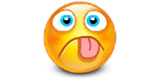 😥 Emoji, Zunge, Lustig, Gesicht, Ausdruck, Cartoon whatsapp sticker