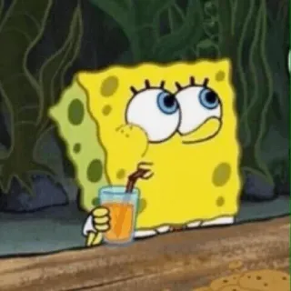 ⚡️ Spongebob Squarepants Bob Esponja, Desenho animado, Bebida, Suco de laranja, Engraçado telegram sticker