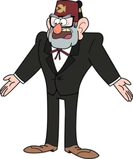 😡 Stan Pines Gravity Falls dessin animé, Disney, Oncle Stan, Gravity Falls, Stan Pines telegram sticker