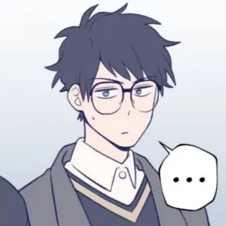 🌫 ... Cartoon, Mann, Brille, Denkblase, ..., männlich whatsapp sticker