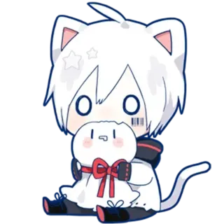 😱 cat, chibi, kawaii, anime, manga, cute whatsapp sticker