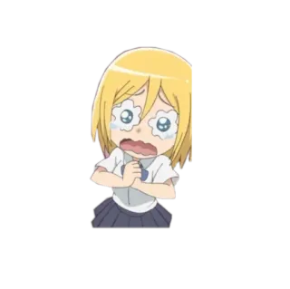 😥 Anime, Chorando, Triste, Personagem, Garota, Chibi telegram sticker