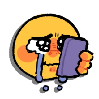 😭 llorando, triste, emoji, dibujos animados telegram sticker
