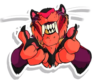 👍 tigre, desenho animado, animal, adesivo, ilustração, garras telegram sticker