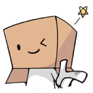 😉 sticker, character, cartoon, box head, winking, star telegram sticker