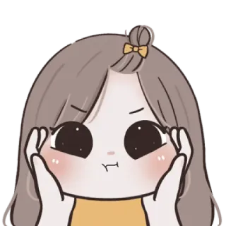 🥺 Cartoon, Meisje, Leuk, Sticker, Expressie whatsapp sticker