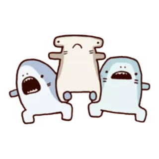 😲 cartoon, shark, animals, cute telegram sticker