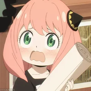 🍥 Anya Forger Spy x Family Anime, Anya, Spy x Family, mignon, choqué, fanart, dessin animé telegram sticker