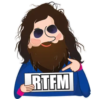 😎 RTFM RTFM, ordenador, internet, sarcasmo, lee el puto manual, información telegram sticker