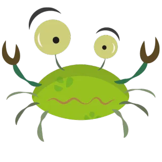 😳 Краб, Мультфильм, Морское существо, Смешной, Животное telegram sticker