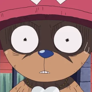 😨 Tony Tony Chopper One Piece Anime, One Piece, Tony Tony Chopper, Personagem, Desenho animado, Engraçado, Veado telegram sticker