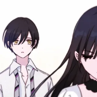 🍷 anime, manga, couple, black hair, manhwa telegram sticker