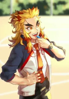 🔥 Kyojuro Rengoku Demon Slayer アニメ, キャラクター, 煉獄, 鬼滅の刃 telegram sticker
