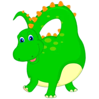 😀 ไดโนเสาร์, การ์ตูน, สัตว์, สีเขียว, น่ารัก whatsapp sticker