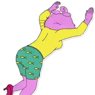 🤸 Princess Carolyn BoJack Horseman Мультфильм, Животное, Кошка, Принцесса Кэролин, Конь БоДжек, Персонаж, Наклейка telegram sticker