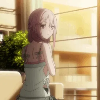 🍓 Anime, Dziewczyna, Wewnątrz, Okno telegram sticker