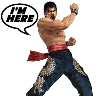 🙋 I'M HERE pria, anime, bela diri, gelembung ucapan telegram sticker