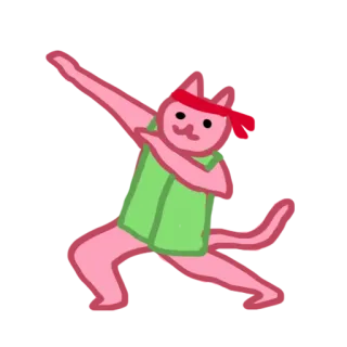 👯 gato, dab, animal, dibujo animado, pegatina, lindo, pose telegram sticker