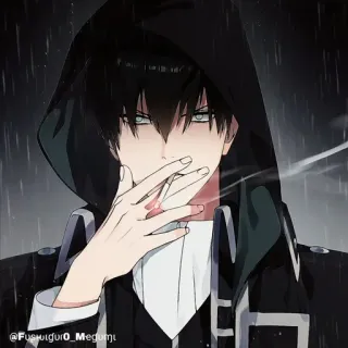 🚬 @Fushiguro_Megumi Anime, Fumando, Sudadera con capucha, Masculino, Manga, Cigarrillo, Fushiguro Megumi whatsapp sticker